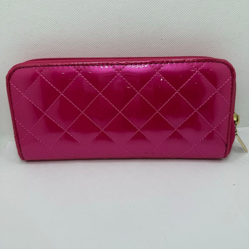 Barbie Hot Pink Quilted Patent Long Zip Wallet with Box - Picture 3 of 6